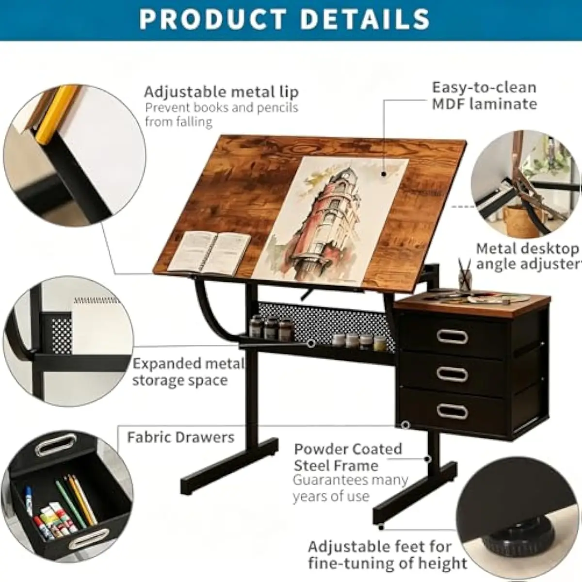 Drafting Desk with Adjustable  - огляд і ціна Matcha